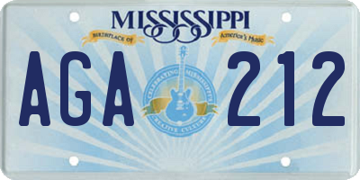 MS license plate AGA212