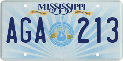 MS license plate AGA213