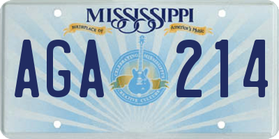 MS license plate AGA214