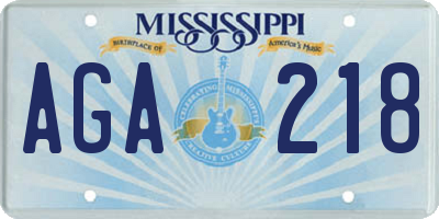 MS license plate AGA218