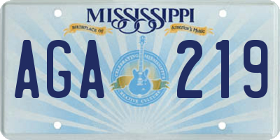 MS license plate AGA219