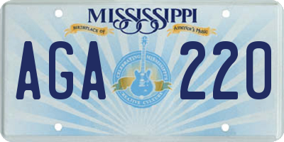 MS license plate AGA220