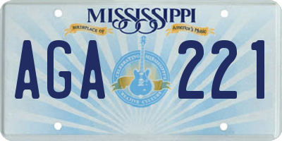MS license plate AGA221