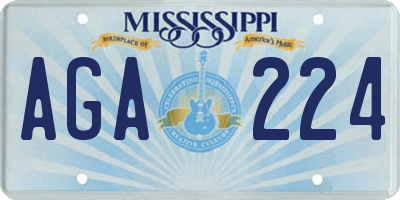 MS license plate AGA224