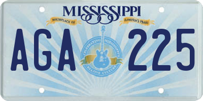 MS license plate AGA225