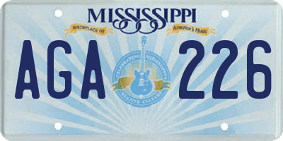 MS license plate AGA226