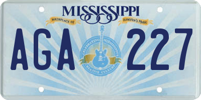MS license plate AGA227