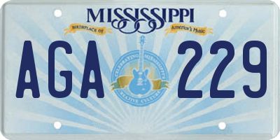 MS license plate AGA229