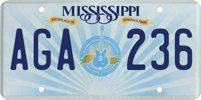 MS license plate AGA236