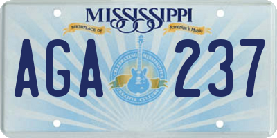 MS license plate AGA237