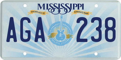 MS license plate AGA238