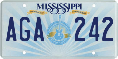 MS license plate AGA242