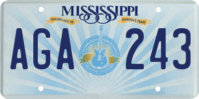 MS license plate AGA243