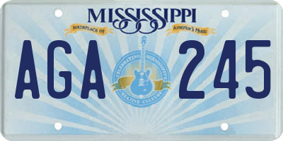 MS license plate AGA245