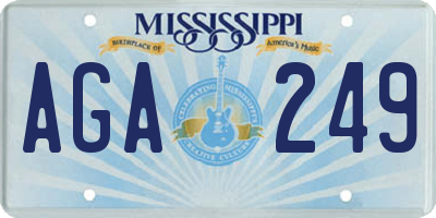 MS license plate AGA249