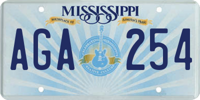 MS license plate AGA254