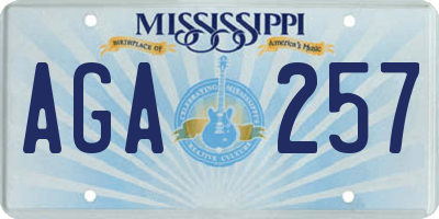 MS license plate AGA257