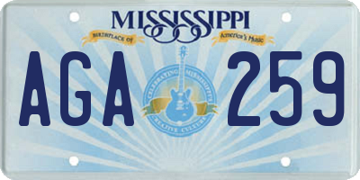MS license plate AGA259