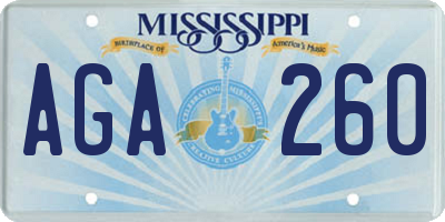 MS license plate AGA260