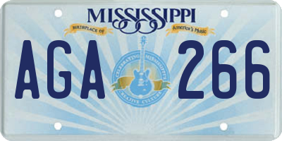 MS license plate AGA266