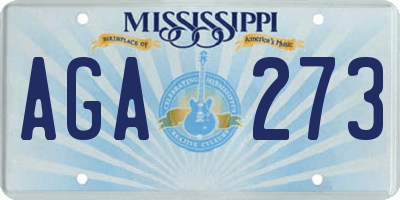 MS license plate AGA273