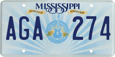 MS license plate AGA274