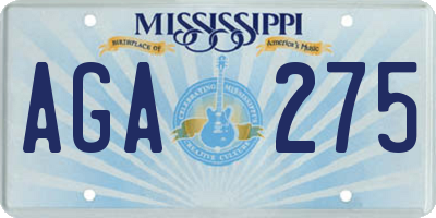 MS license plate AGA275