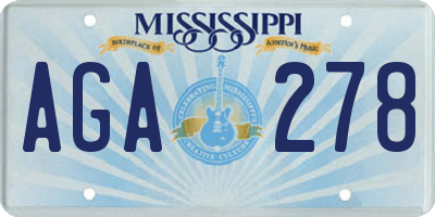 MS license plate AGA278