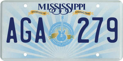 MS license plate AGA279