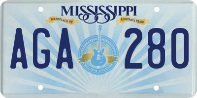 MS license plate AGA280