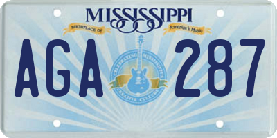 MS license plate AGA287