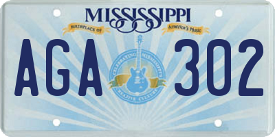 MS license plate AGA302