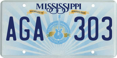 MS license plate AGA303
