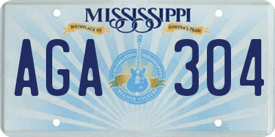 MS license plate AGA304