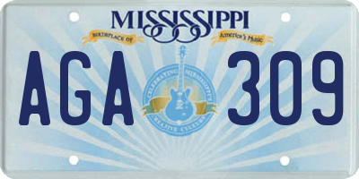 MS license plate AGA309