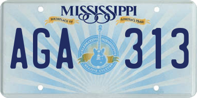 MS license plate AGA313