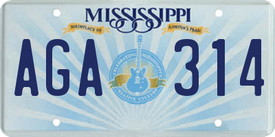 MS license plate AGA314