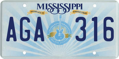 MS license plate AGA316