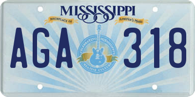 MS license plate AGA318