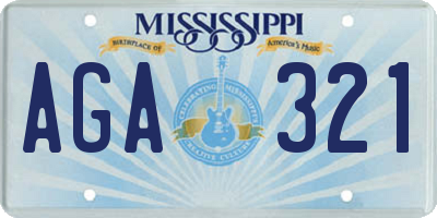 MS license plate AGA321
