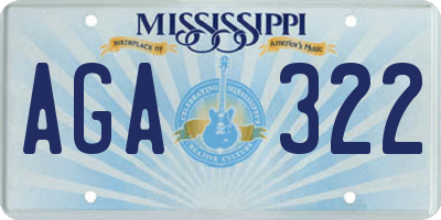 MS license plate AGA322