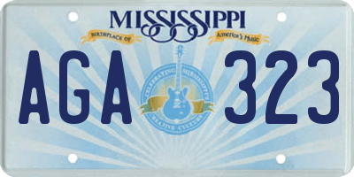 MS license plate AGA323