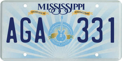 MS license plate AGA331