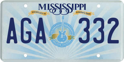 MS license plate AGA332