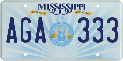MS license plate AGA333