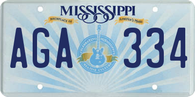 MS license plate AGA334