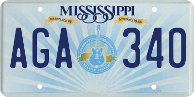 MS license plate AGA340