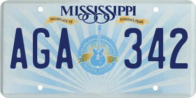 MS license plate AGA342