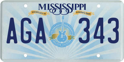 MS license plate AGA343