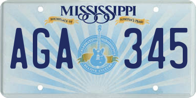 MS license plate AGA345